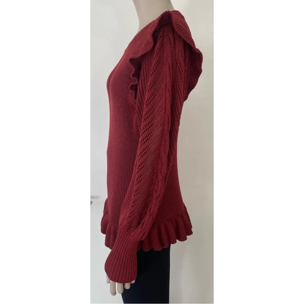 Jessica Simpson Maroon Gemma Knit Sweater